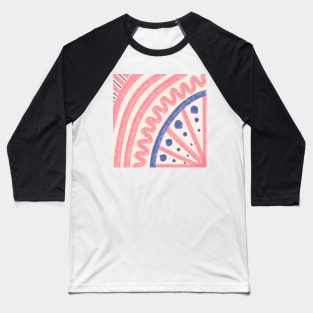 Waves and spots in strawberry blush pink and soft cobalt blue Baseball T-Shirt